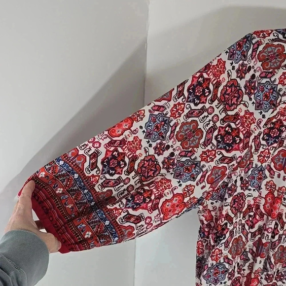 {Artisan NY} Women's Plus Size Mosaic Print Rayon Blouse - Picture 6 of 10